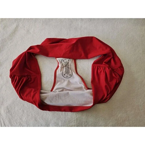 Rosegal Swim Briefs Women's Red High Waisted Bathing Suit Bottom Plus Size 5X - Picture 9 of 9